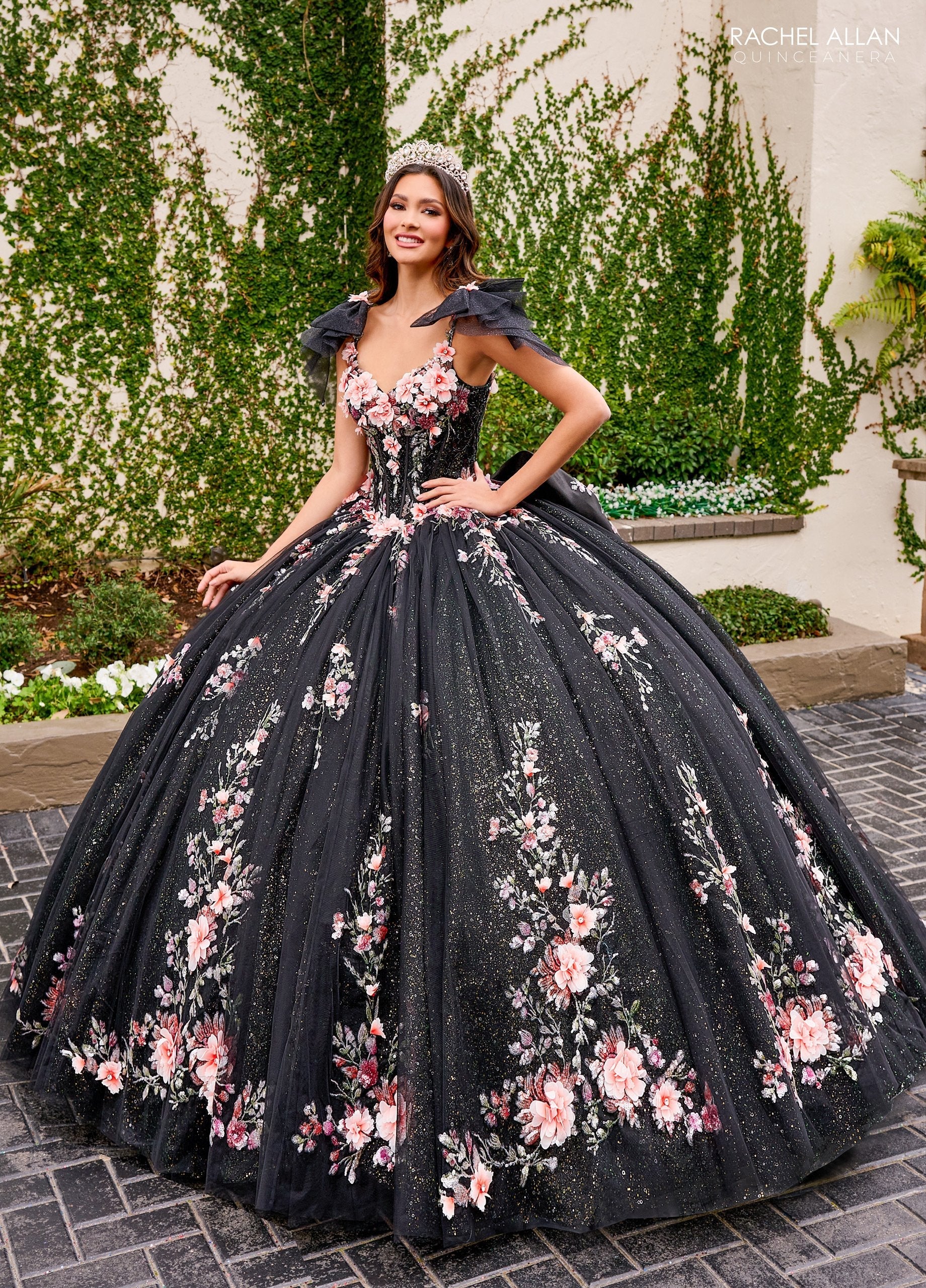 Pink And Black Quinceanera Dresses
