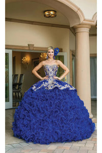Royal Blue And Gold Quinceanera Dresses