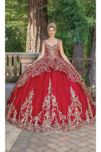 Red And Gold Quinceanera Dresses