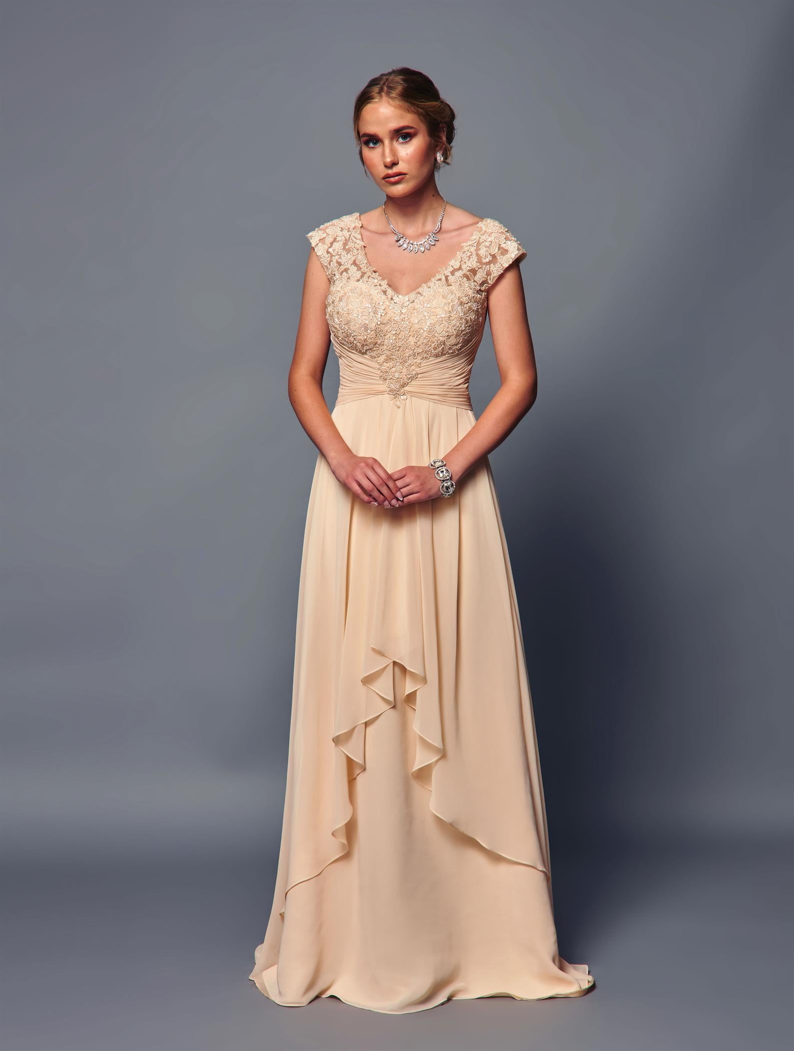 Chiffon A-Line Dress by Deklaire Bridal K315