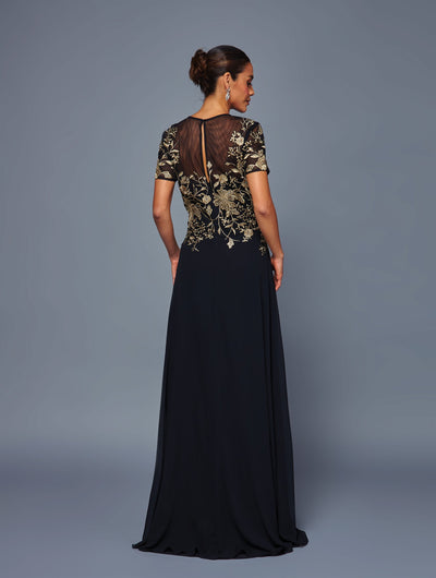 Mother of the Bride A-Line Gown with Illusion Bodice & Evening Dress by Deklaire Bridal K318