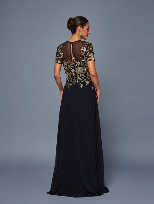 Mother of the Bride A-Line Gown with Illusion Bodice & Evening Dress by Deklaire Bridal K318