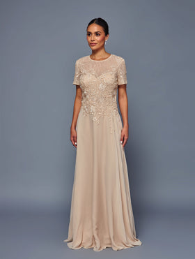 Mother of the Bride A-Line Gown with Illusion Bodice & Evening Dress by Deklaire Bridal K318