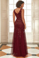 V-Neck Sleeveless Embroidered Tulle A‑Line Evening Gown By Amelia Couture 7886
