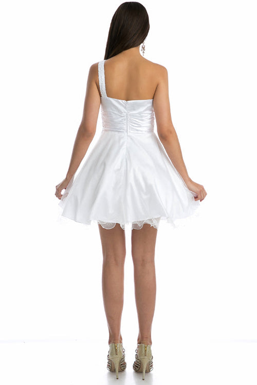 Juliet 733W One-Shoulder Sequin A-Line Mini Dress