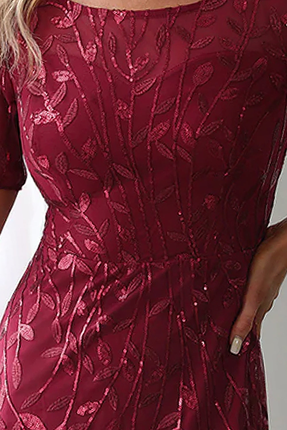 Amelia Couture 7707 Embroidered Short Sleeve Mother of the Bride Gown & Plus Size Dress