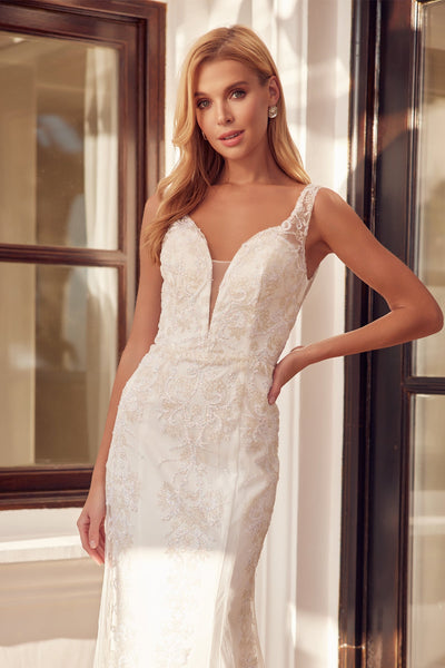 Juliet 277W Glitter Accented Mermaid Silhouette Dress with Sweetheart Neckline