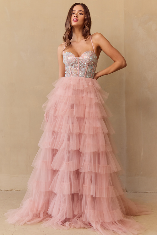Amelia Couture Blush Long Formal Dresses