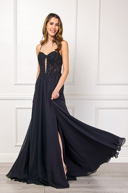 Amelia Couture Black Long Formal Dresses