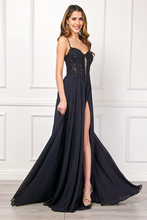 Amelia Couture Black Long Formal Dresses
