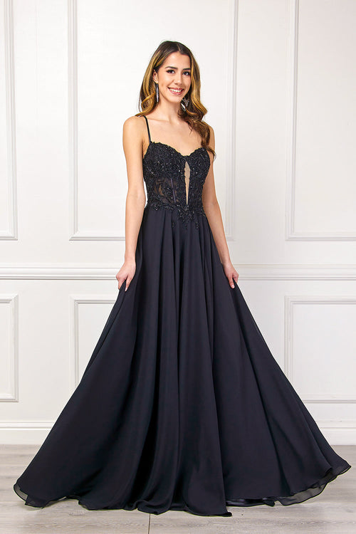 Amelia Couture Black Long Formal Dresses
