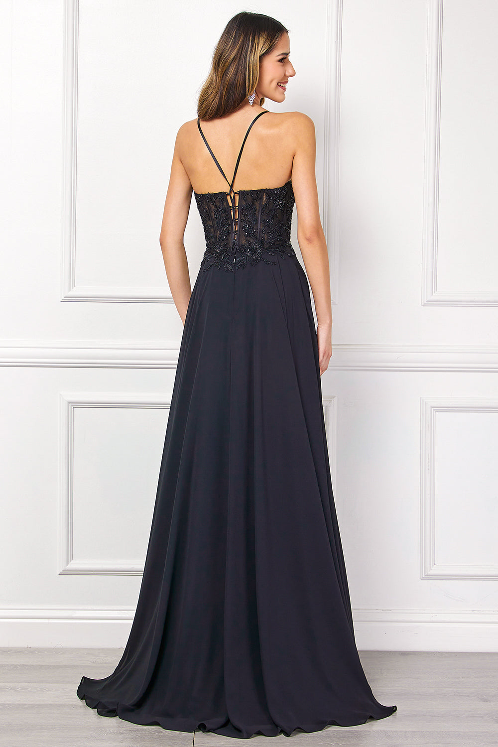 Amelia Couture Black Long Formal Dresses