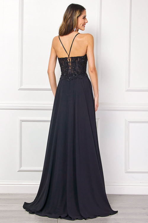 Amelia Couture Black Long Formal Dresses