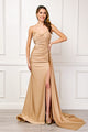 Amelia Couture 3013 Strapless Lycra Side Cape Long Evening Prom Gown