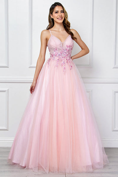 Amelia Couture Pink Long Formal Dresses