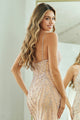 Embellished Illusion V-Neck Mermaid Gown with Beaded Tulle Overlay By Amelia Couture 2132