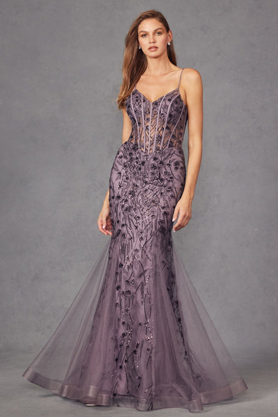 Embellished Sleeveless Mermaid Dress by Juliet JT2441S - Long Formal Dresses