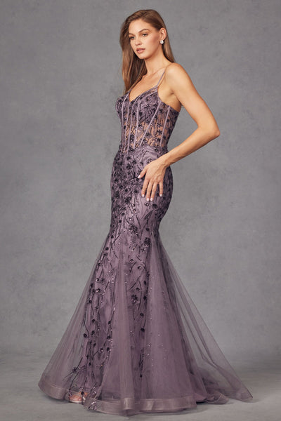 Embellished Sleeveless Mermaid Dress by Juliet JT2441S - Long Formal Dresses