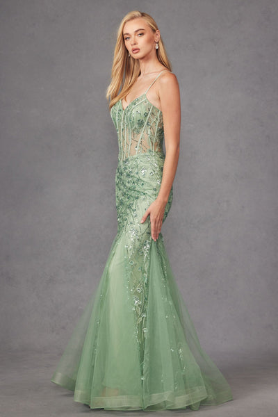 Embellished Sleeveless Mermaid Dress by Juliet JT2441S - Long Formal Dresses
