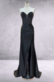 Strapless Crystal Embellished Corset Gown with Satin High Slit Skirt By Amelia Couture 5074