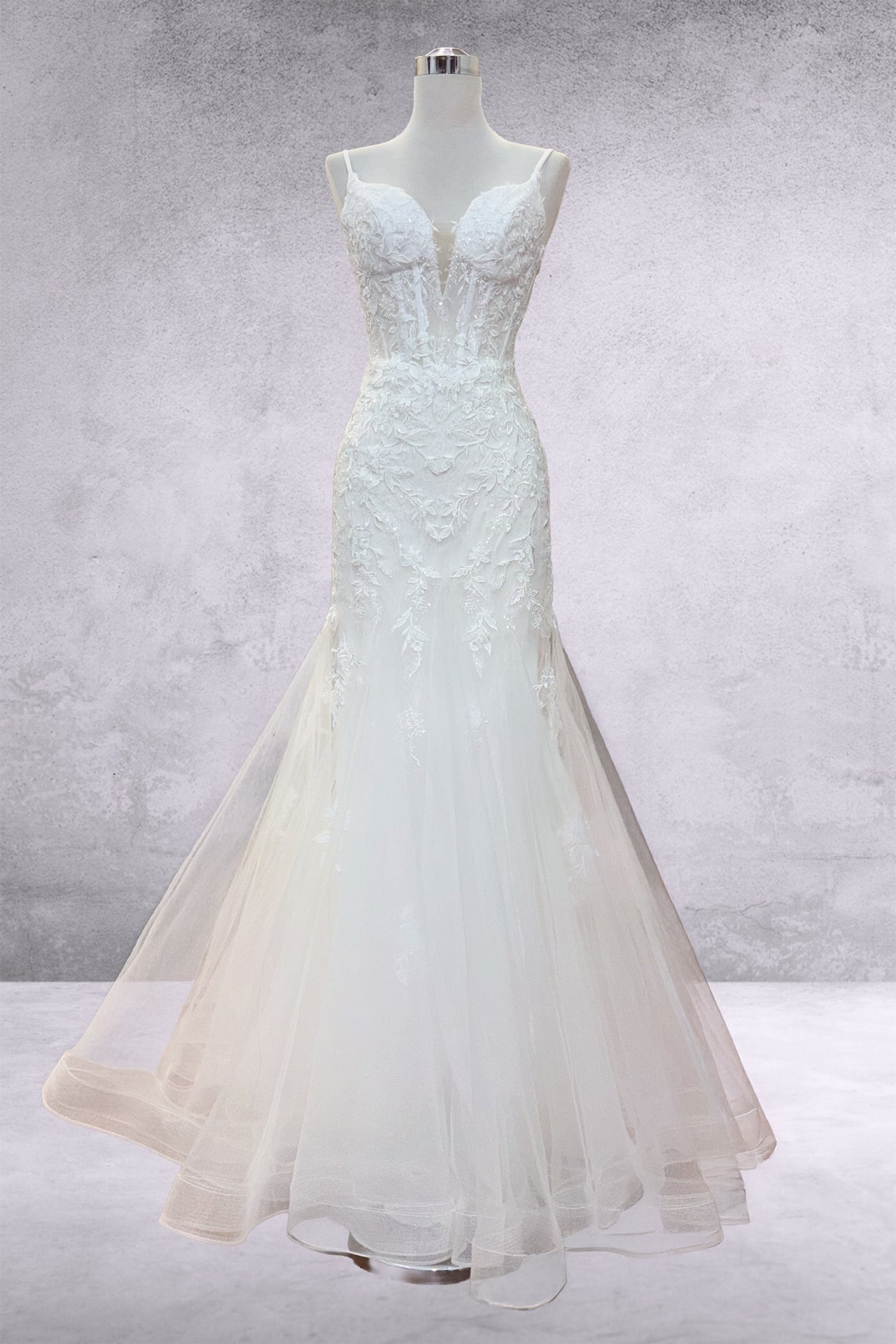 Vestido de fiesta con escote en V y cuentas, corte sirena, de Amelia Couture 2120