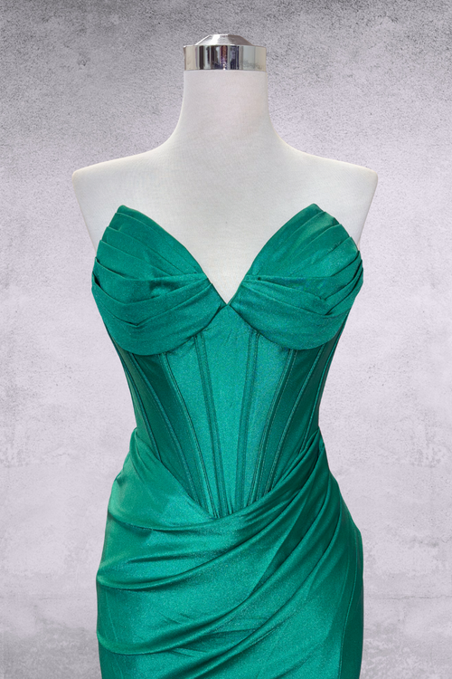 Strapless Sweetheart Lace-Up Back Satin Corset Mini Dress By Amelia Couture 7080S