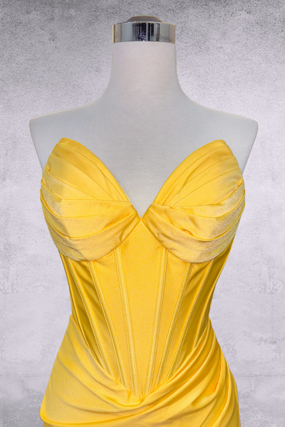 Strapless Sweetheart Lace-Up Back Satin Corset Mini Dress By Amelia Couture 7080S