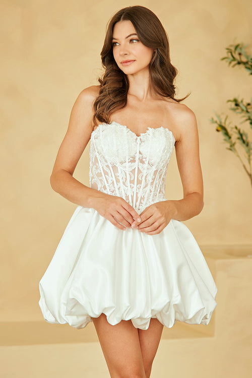 Amelia Couture White Short Cocktail Dresses