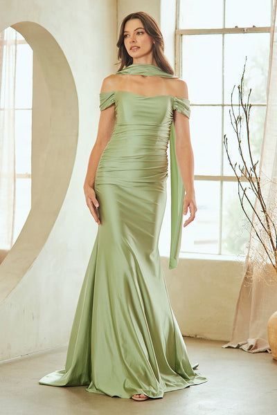 Amelia Couture Sage Long Formal Dresses