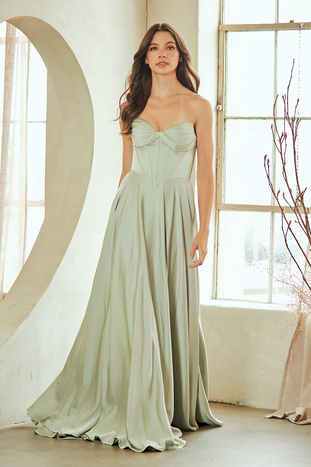 Amelia Couture Sage Long Formal Dresses
