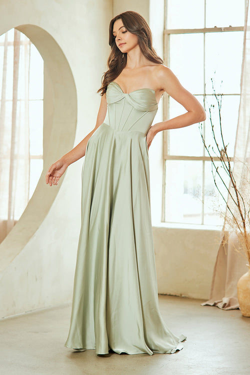 Amelia Couture Sage Long Formal Dresses