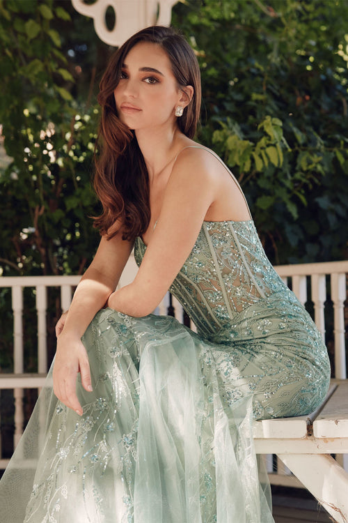 Embellished Sleeveless Mermaid Dress by Juliet JT2441S - Long Formal Dresses