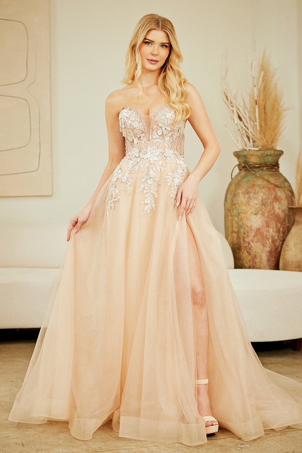 Amelia Couture Sage Long Formal Dresses