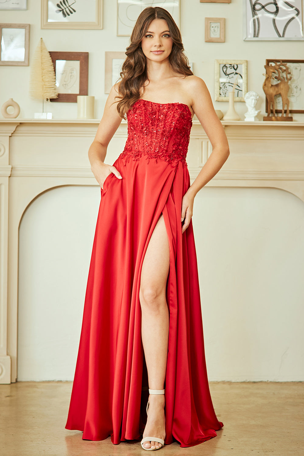 amelia deep v satin maxi dress Anthropologie BHLDN Amelia Deep-V Satin, Maxi Dress -