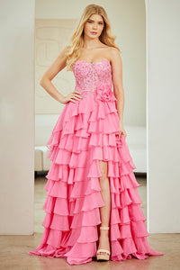 Amelia Couture Pink Long Formal Dresses