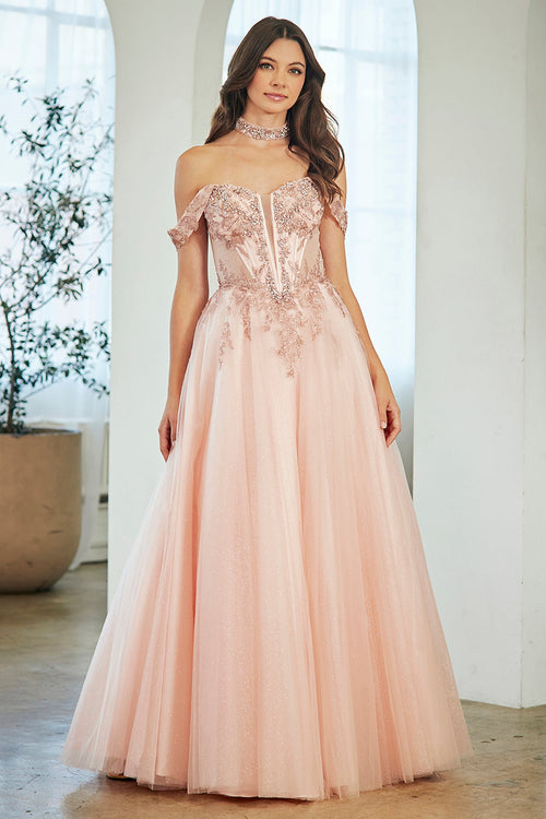 Amelia Couture Dusty Rose Long Formal Dresses