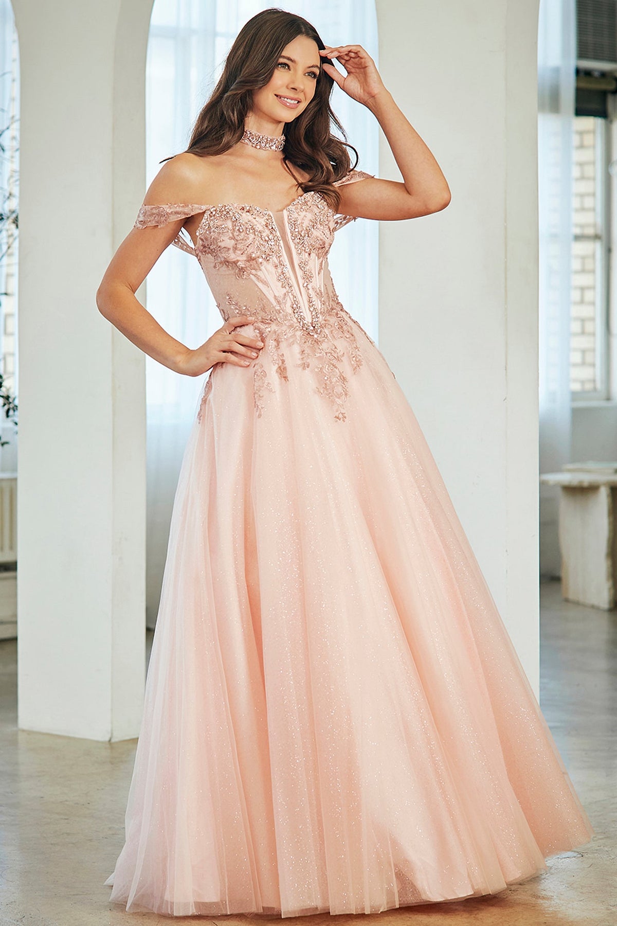 Amelia Couture Smoke Blue Long Formal Dresses