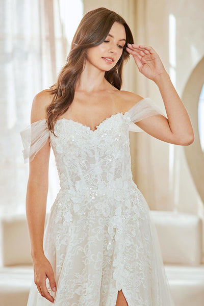 Off-Shoulder A-Line Wedding Dress with Sweetheart Neckline Bridal Gown by Amelia Couture 2139