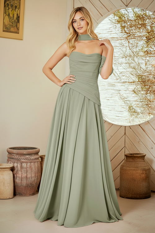 Amelia Couture Sage Long Formal Dresses