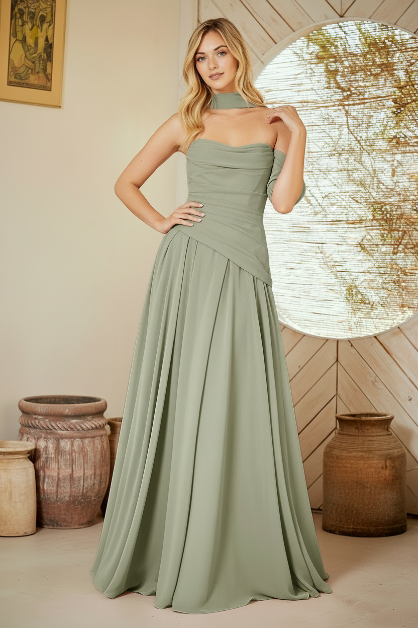 Amelia Couture Sage Long Formal Dresses