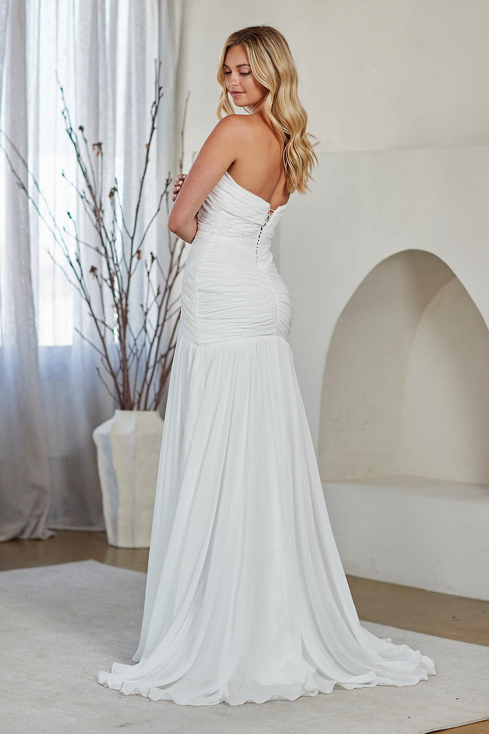 Amelia Couture WHITE Chiffon A-Line Wedding Dress