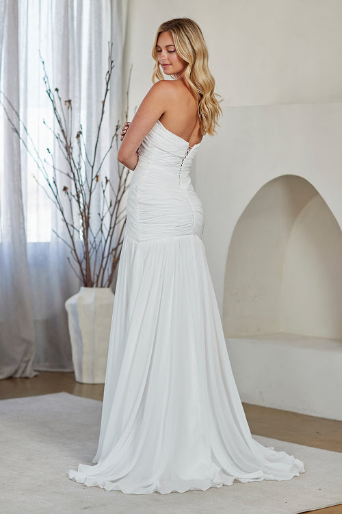 Amelia Couture WHITE Chiffon A-Line Wedding Dress