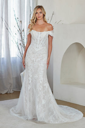 Amelia Couture 2153 Applique Off Shoulder Bridal Gown