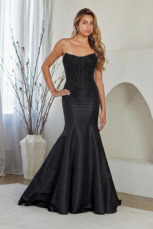 Amelia Couture Black Long Formal Dresses