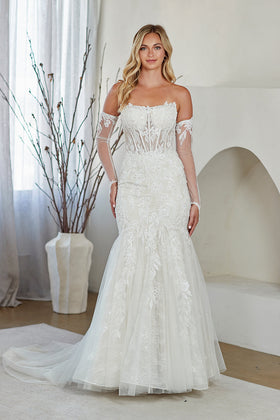 Amelia Couture 2155 Strapless Glove Gown