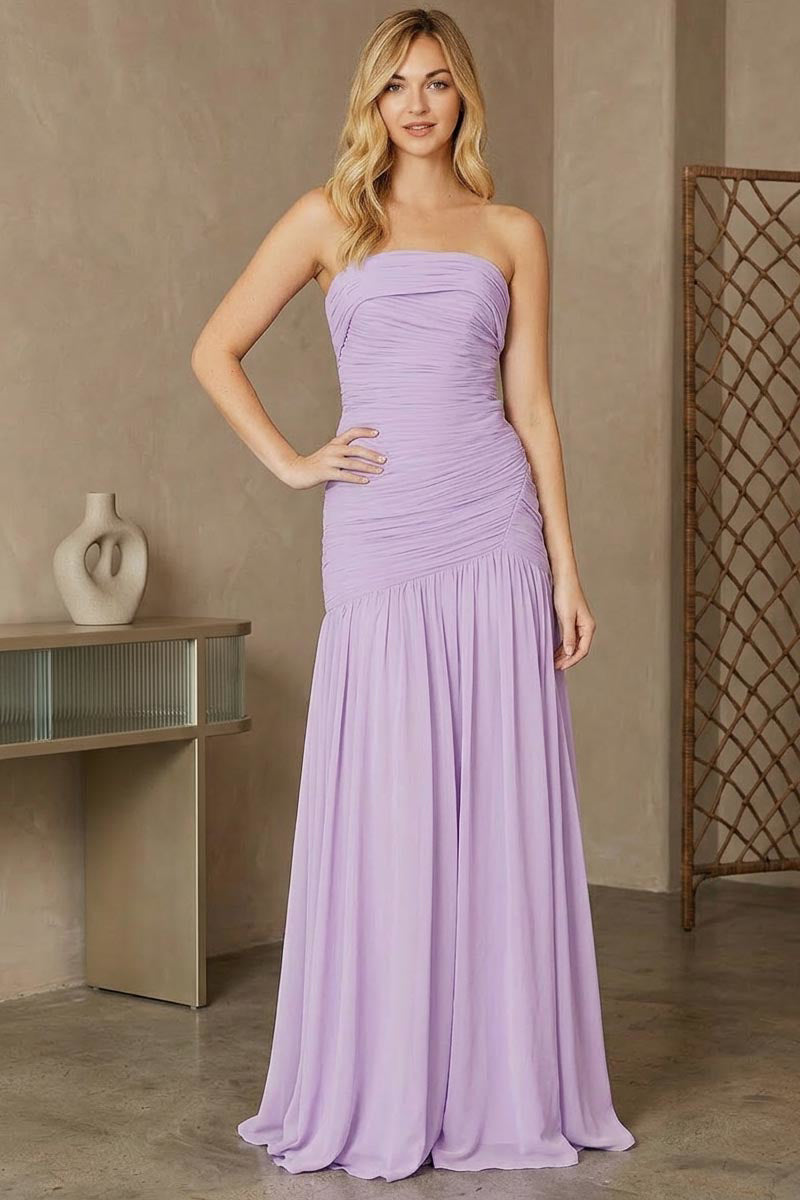 Amelia Couture LILAC Chiffon A-Line Long Formal Dresses