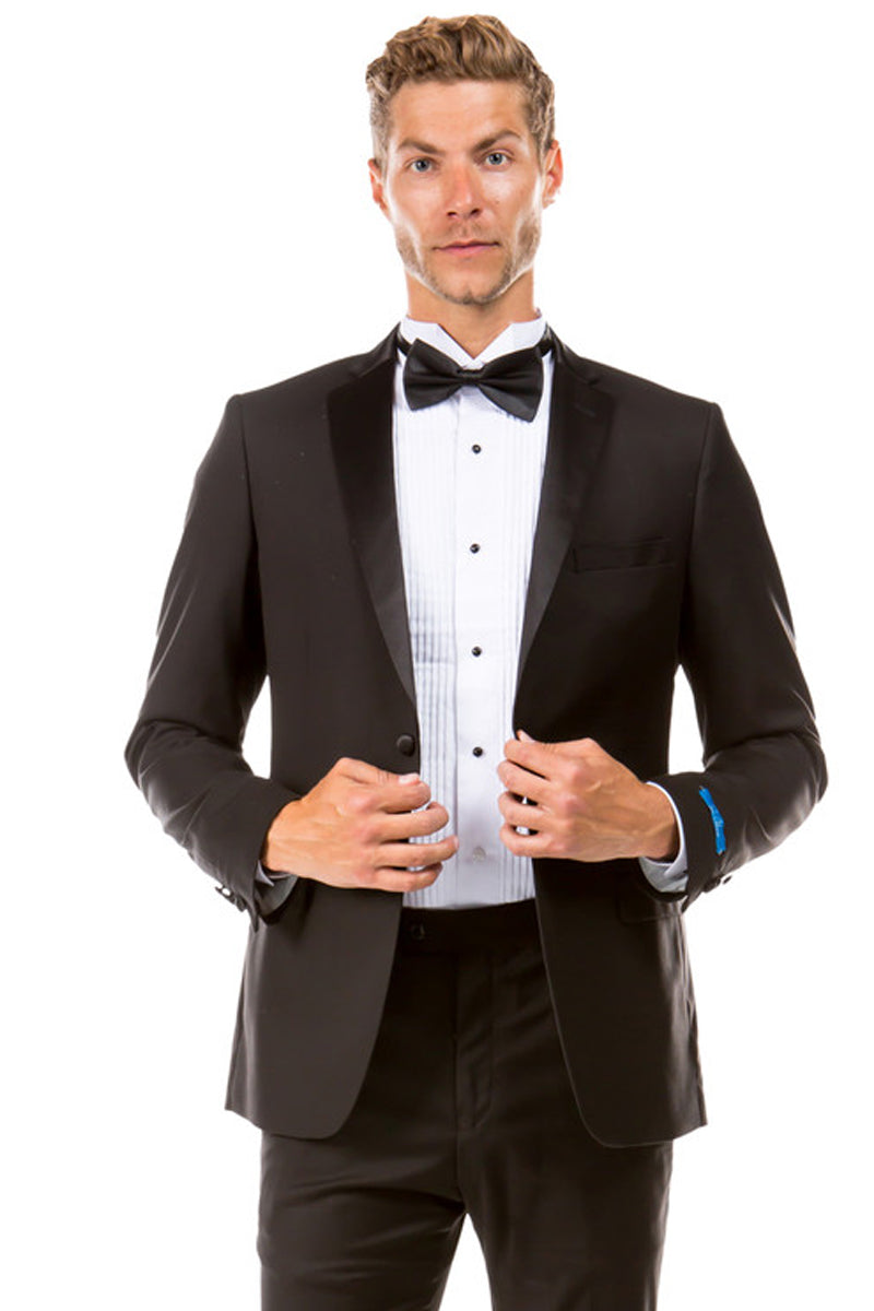 Men's Slim Fit Black Tuxedo in Two Button Style