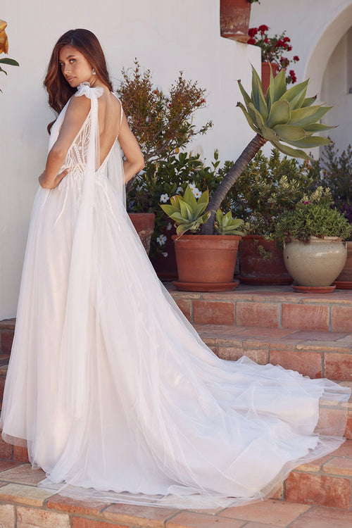 Juliet 2602CW Minimalist Tulle Wedding Gown A-Line Bridal Dress