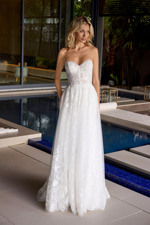 Juliet Off White Long Formal Dresses