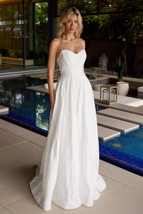 Juliet Off White Long Formal Dresses